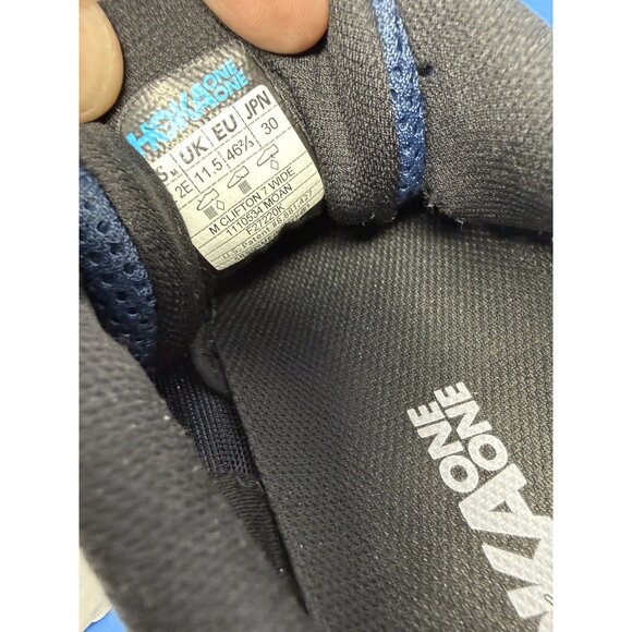 Hoka One One Men’s Clifton 7 Wide Size 12 2E Navy Blue Running Shoes Sneakers - Picture 5 of 8